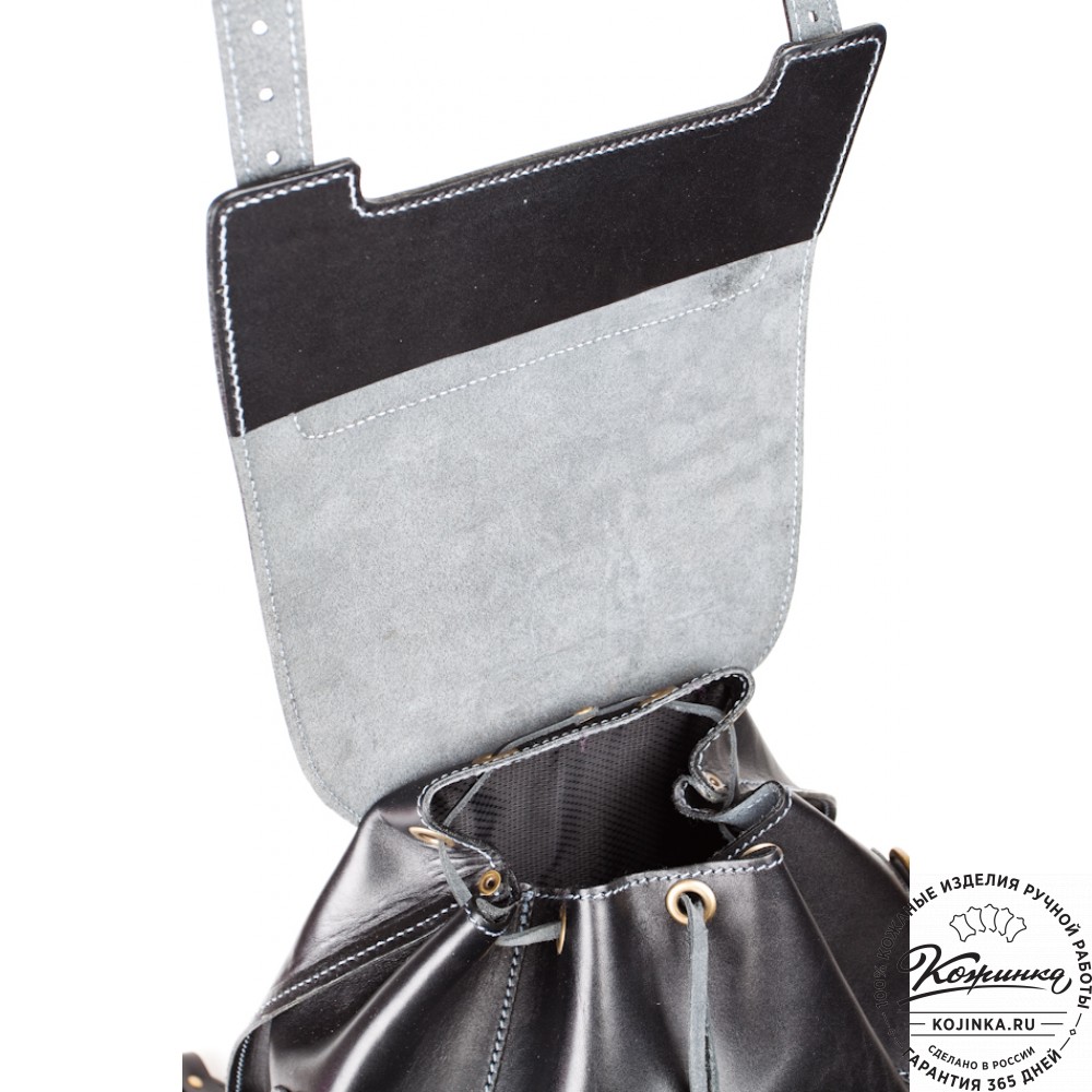 Кожаный рюкзак "Кэмэл" (чёрный)