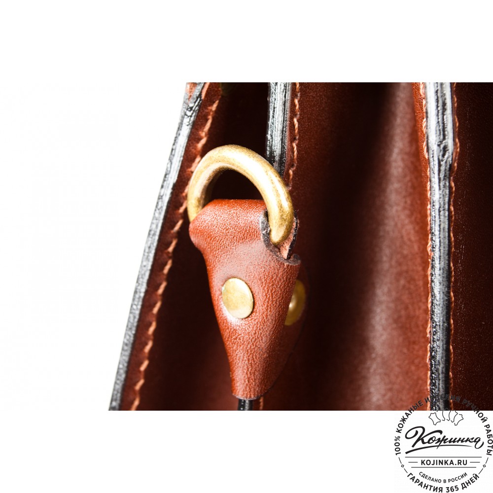 Кожаный деловой портфель "Адвокат-2" (коричневый)