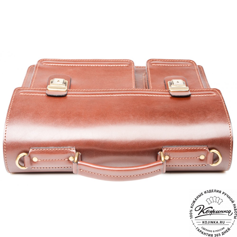 Мужской кожаный портфель "Оптима II" (коричневый)