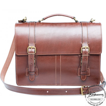 Деловой кожаный портфель "Увертюра" (коричневый)