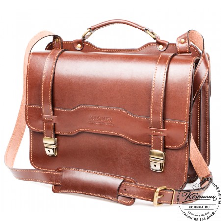 Мужской кожаный портфель "Авантаж" (коричневый)