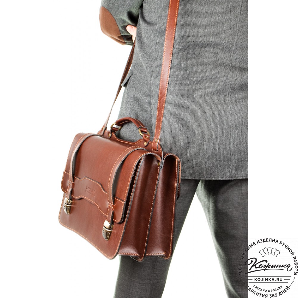 Мужской кожаный портфель "Авантаж" (коричневый)