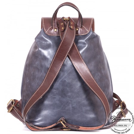 Кожаный рюкзак "Классик 2" (синий)