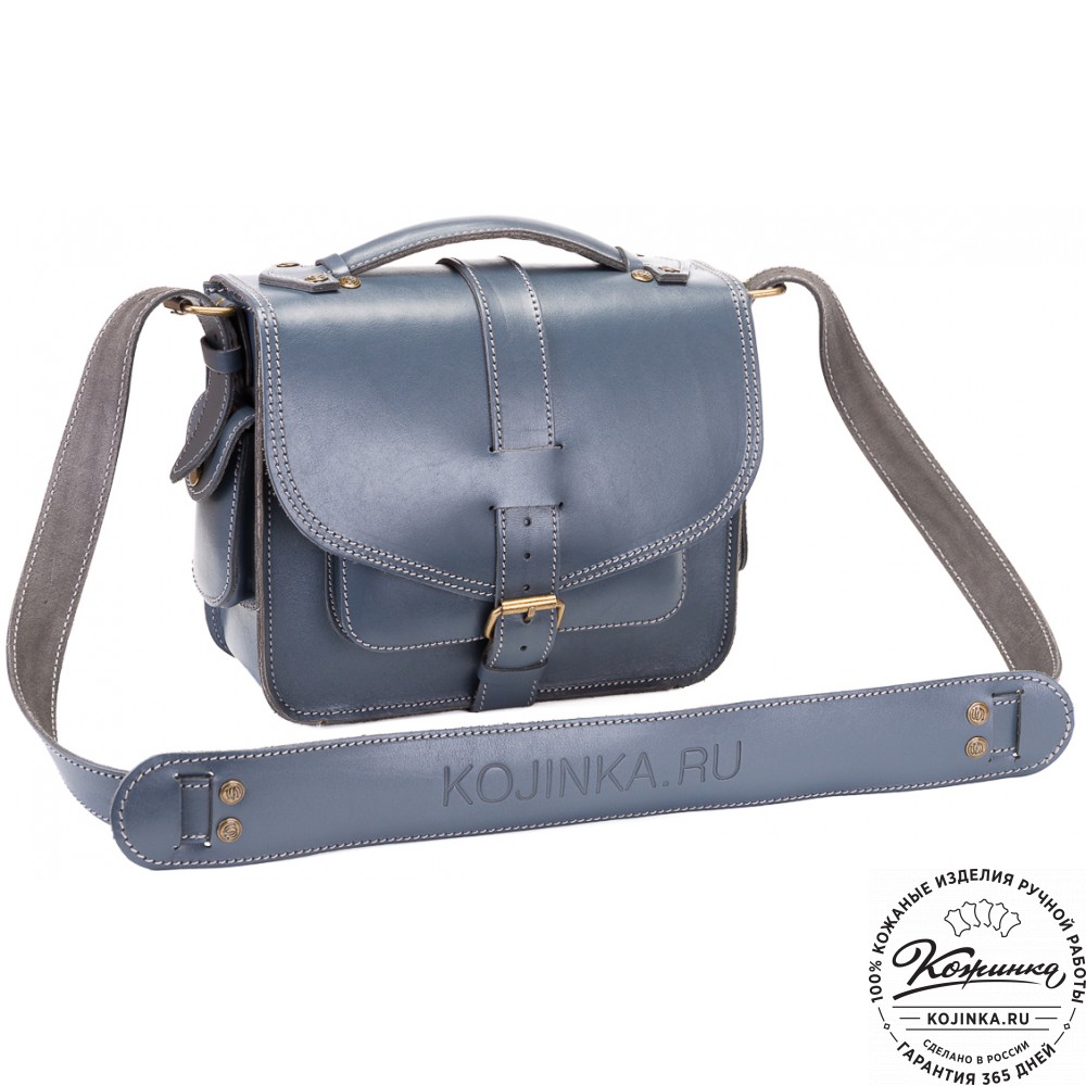 Кожаная  сумка "Виктория" (синяя)